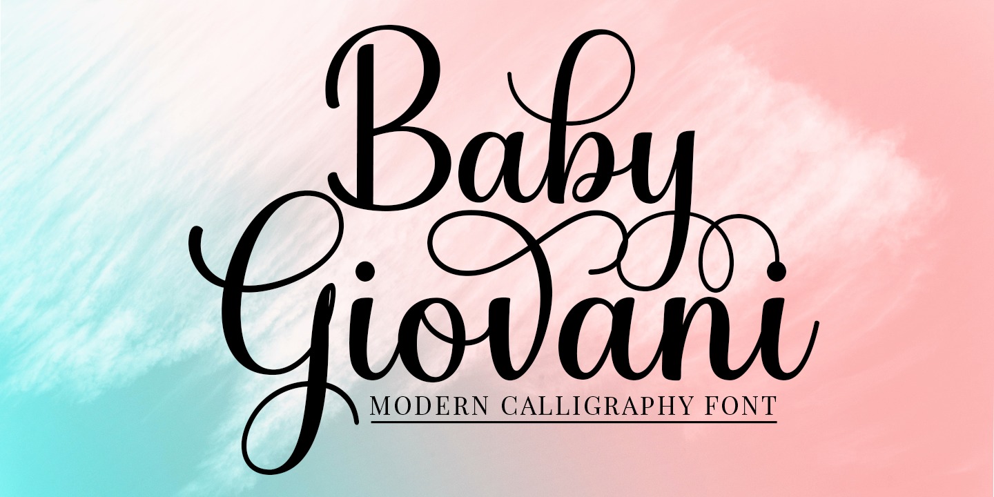 Ejemplo de fuente Baby Giovani Script Italic